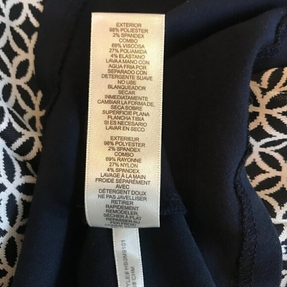 Elizah J Navy Blue And White Floral Like Print Size 14 - Picture 9 of 9